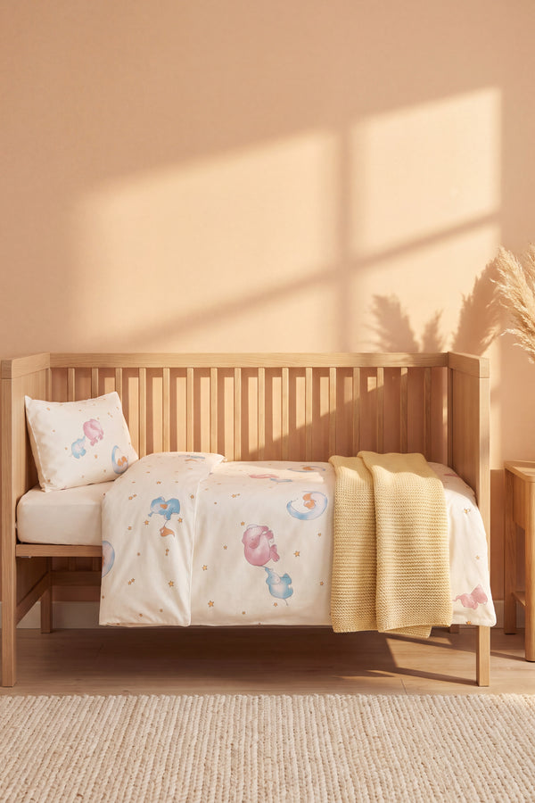 Sleep Time %100 Pamuklu Bebek Nevresim Seti - meşe bebek karyolasında