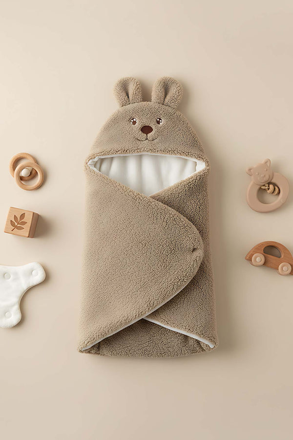 Tavşan Kulaklı Peluş Bebek Kundağı