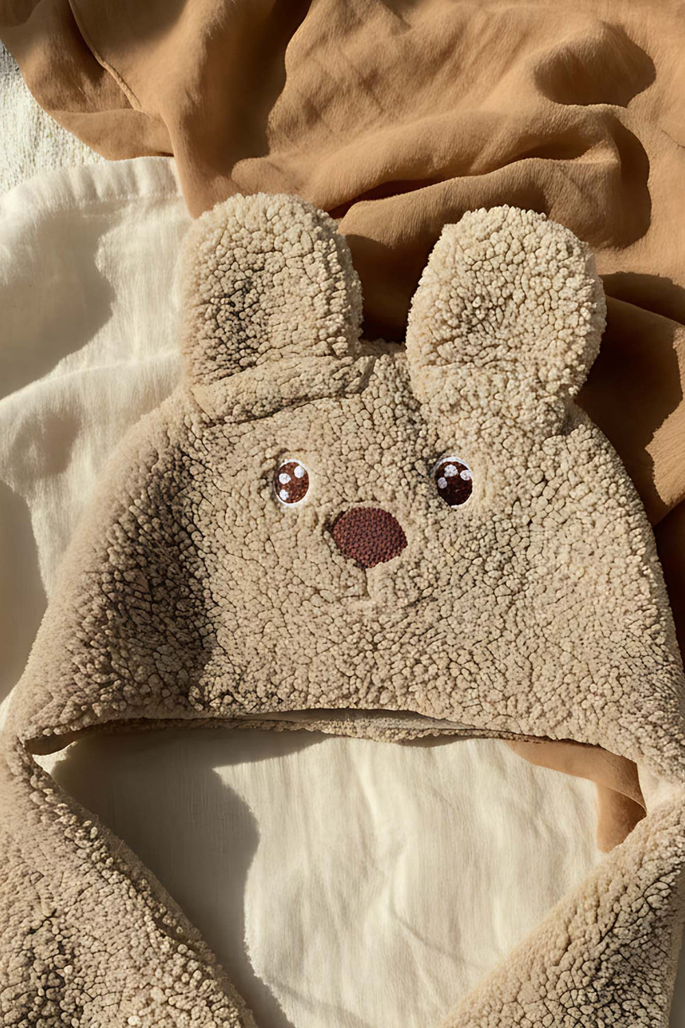 Tavşan Kulaklı Peluş Bebek Battaniyesi