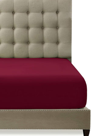 Bordo Tek Kişilik Lastikli Çarşaf 100x200
