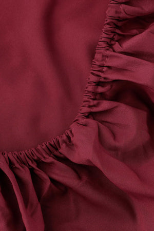Bordo Tek Kişilik Lastikli Çarşaf 100x200
