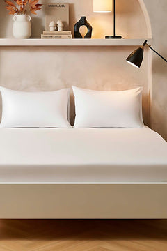 Beyaz Çift Kişilik %100 Pamuklu Düz Çarşaf