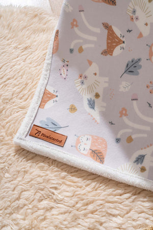 Fluffy Bebek Battaniyesi 70x100 Cm Gri Hayvanlı Desen