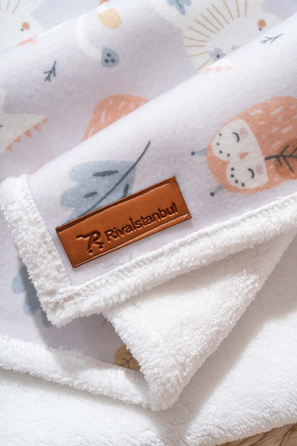 Fluffy Bebek Battaniyesi 70x100 Cm Gri Hayvanlı Desen