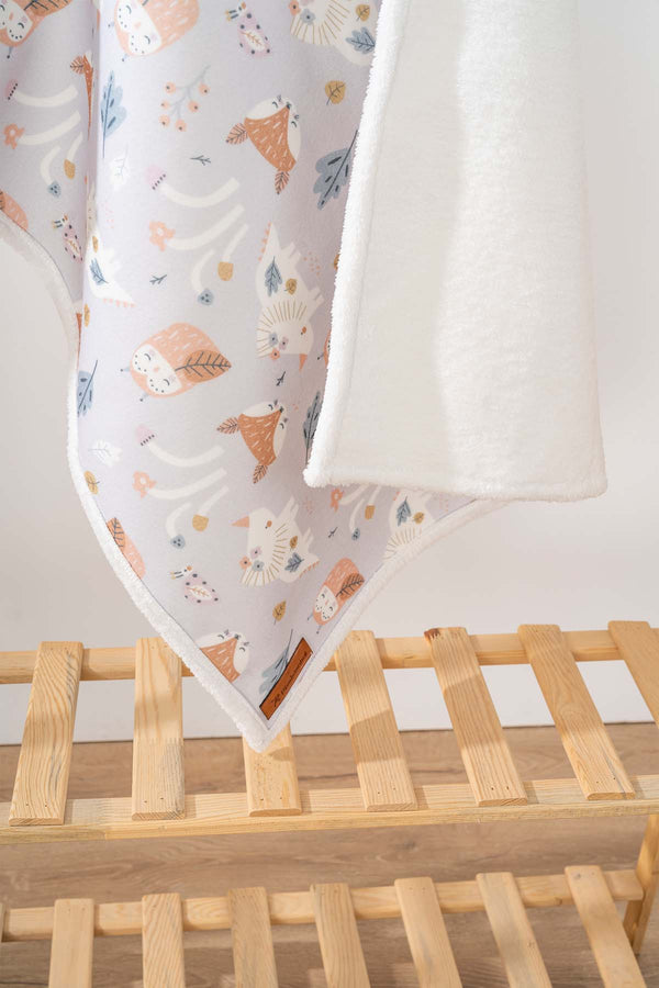 Fluffy Bebek Battaniyesi 70x100 Cm Gri Hayvanlı Desen