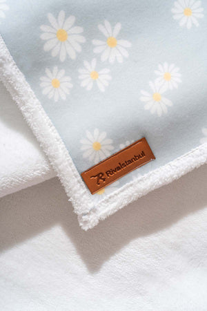 Fluffy Bebek Battaniyesi 70x100 Cm Yeşil Papatya Desen