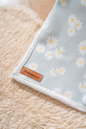 Fluffy Bebek Battaniyesi 70x100 Cm Yeşil Papatya Desen