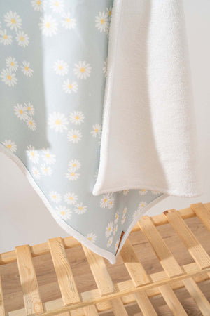 Fluffy Bebek Battaniyesi 70x100 Cm Yeşil Papatya Desen