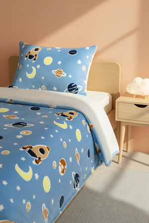 Uzay Desenli Peluş Çocuk Battaniyesi