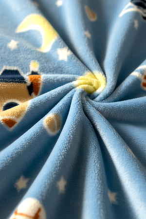 Uzay Desenli Peluş Çocuk Battaniyesi