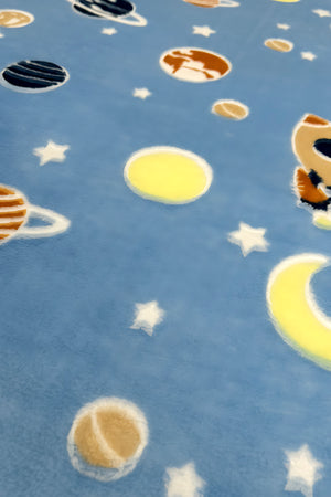 Uzay Desenli Peluş Çocuk Battaniyesi