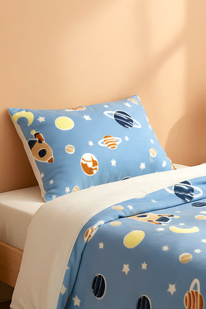 Uzay Desenli Peluş Çocuk Battaniyesi