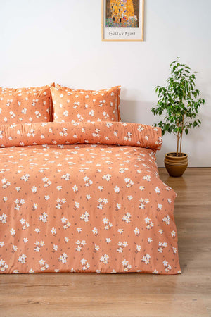 Tarçın Papatya Çift Kişilik Outlet Nevresim Takımı Pamuklu