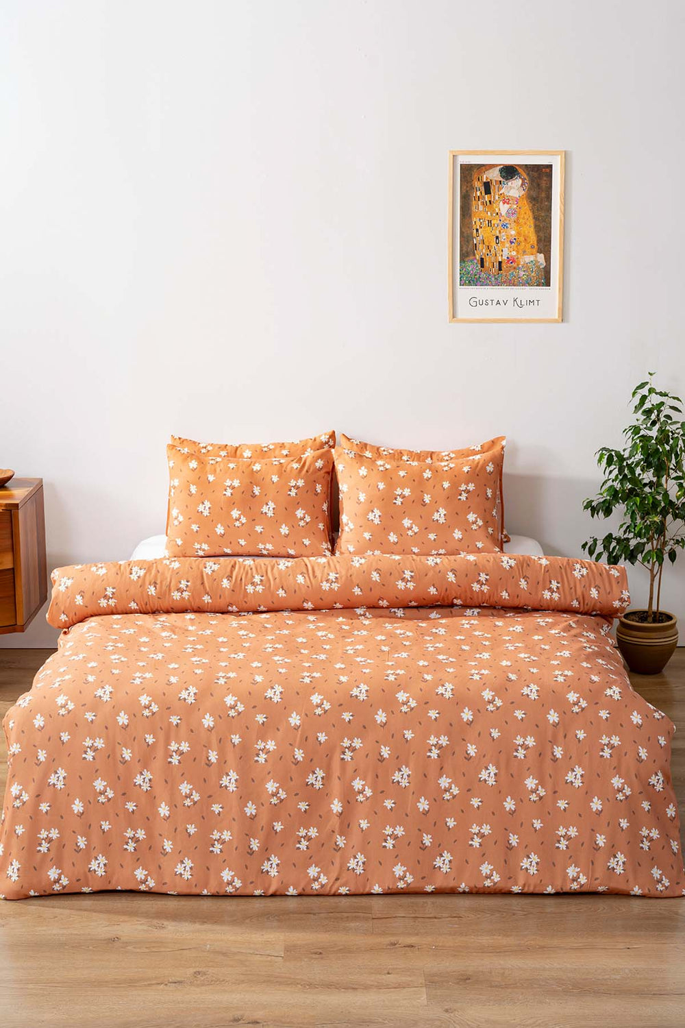 Tarçın Papatya Çift Kişilik Outlet Nevresim Takımı Pamuklu