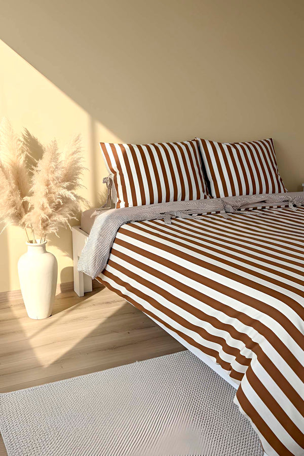 My Sleep Cinnamon Çift Kişilik %100 Pamuklu Nevresim Takımı – 4 Parça
