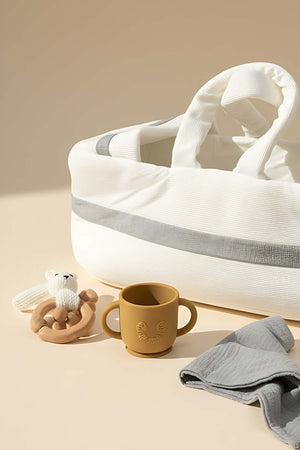 Bow Gri Kurdele Bebek Taşıma Çantası