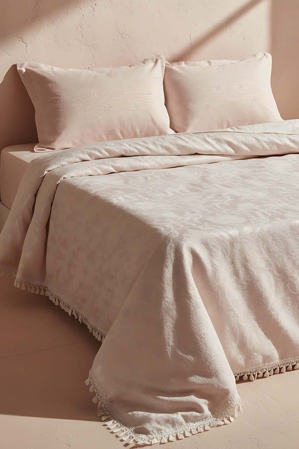 Style Pudra Çift Kişilik Yatak Örtüsü Takımı 3 Parça Uyku & Çeyiz Seti