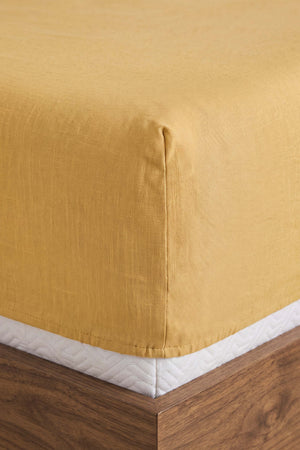 Sarı Begonvil Çift Kişilik Lastikli Çarşaf Takımı 160x200 cm - 3 Parça