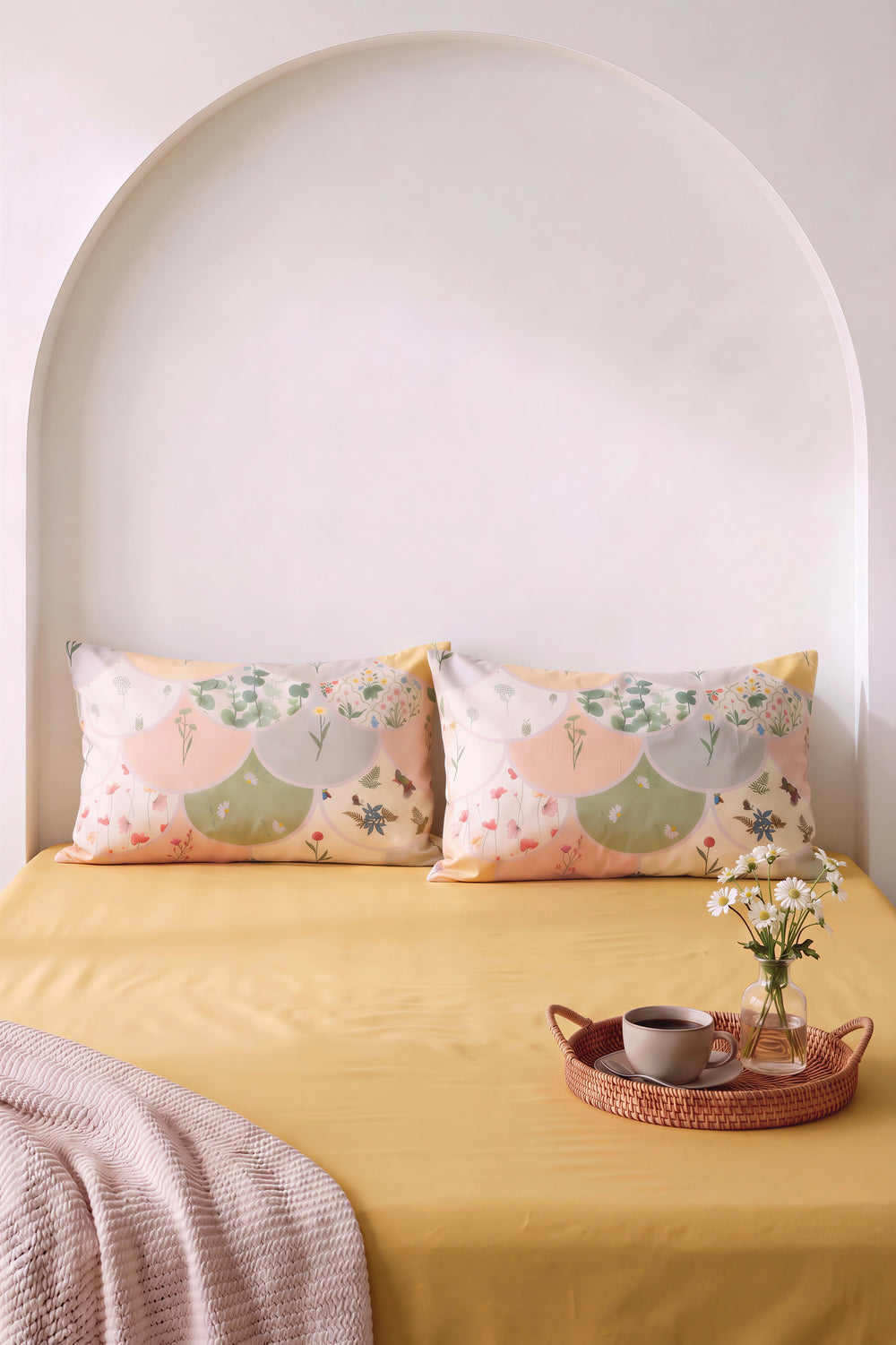 Sarı Alora Çift Kişilik Düz Çarşaf Takımı - 3 Parça