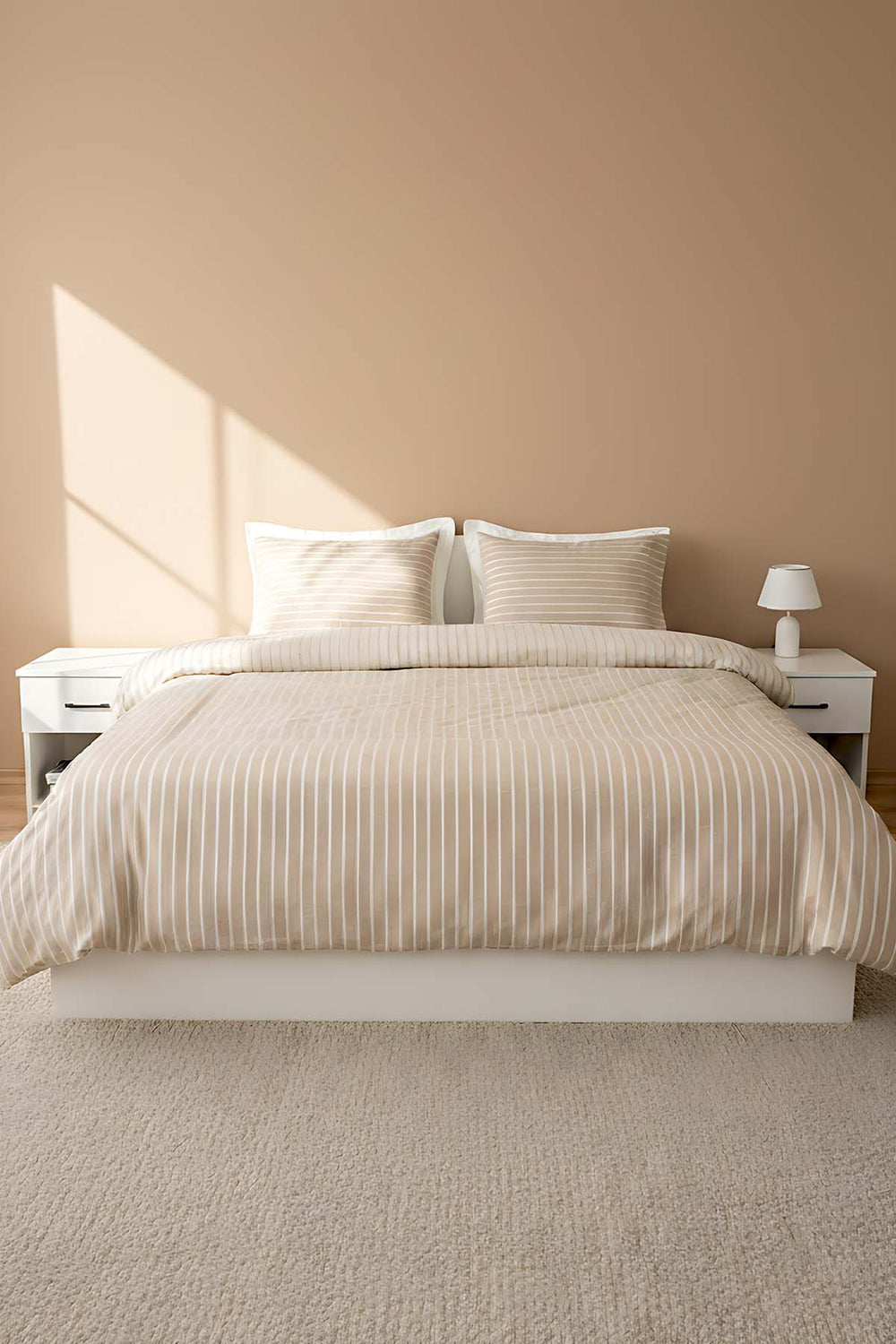Bamboo Saten Vizon Çift Kişilik Nevresim Takımı – 6 Parça Çeyiz Seti