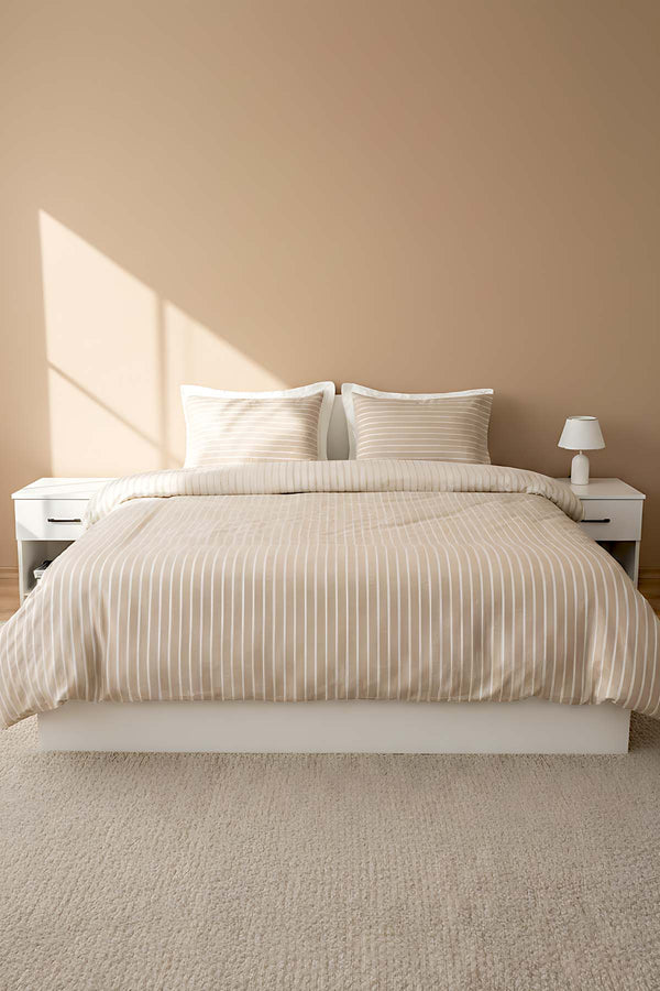 Bamboo Saten Vizon Çift Kişilik Nevresim Takımı – 6 Parça Çeyiz Seti