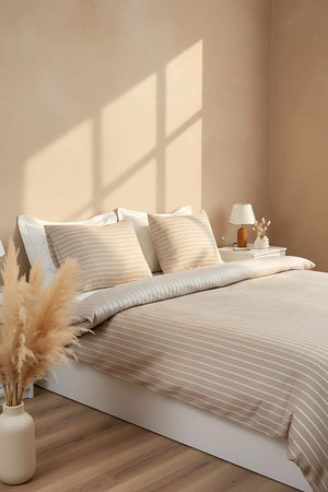 Bamboo Saten Vizon Çift Kişilik Nevresim Takımı – 6 Parça Çeyiz Seti