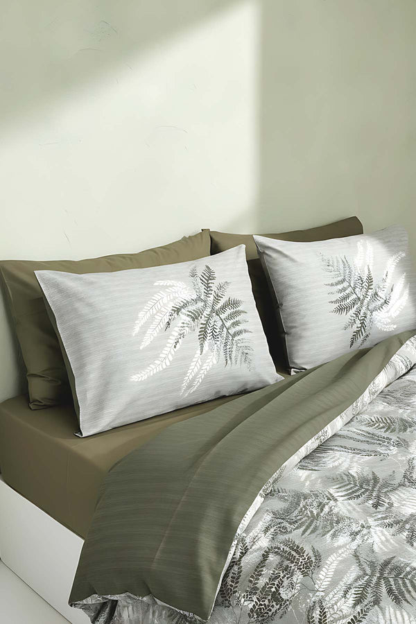 Dual Frond Çift Kişilik %100 Pamuklu Nevresim Takımı - 4 Parça