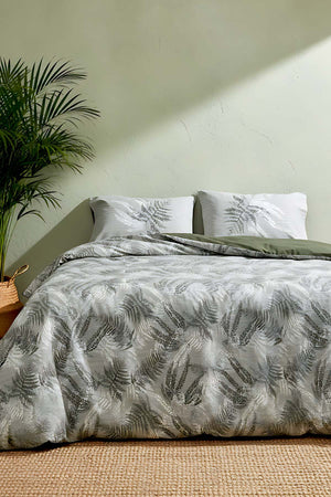 Dual Frond Çift Kişilik %100 Pamuklu Nevresim Takımı - 4 Parça