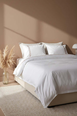 Majestic Bej Çift Kişilik %100 Pamuklu Nevresim Takımı – 6 Parça Çeyiz Seti