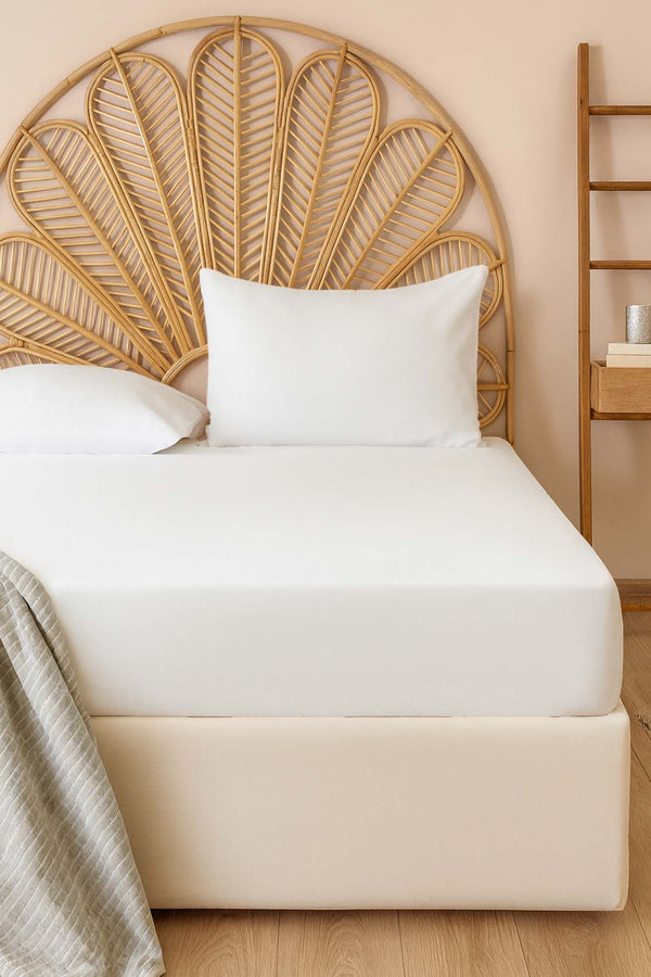 Beyaz Tek Kişilik Pamuklu Düz Çarşaf