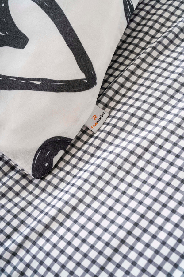 Ekose Kalpler Outlet Çift Kişilik Nevresim Takımı Pamuklu