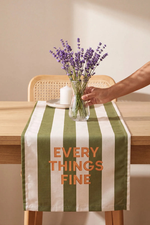 Everythings Fine Baskılı Runner 40x140 cm
