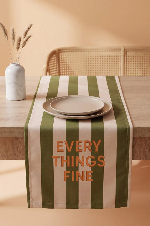 Everythings Fine Baskılı Runner 40x140 cm