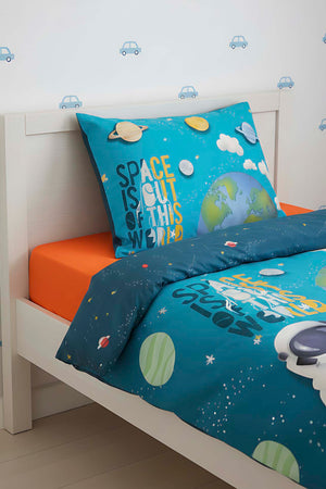 Little Astronot %100 Pamuklu Tek Kişilik Çocuk Nevresim Takımı