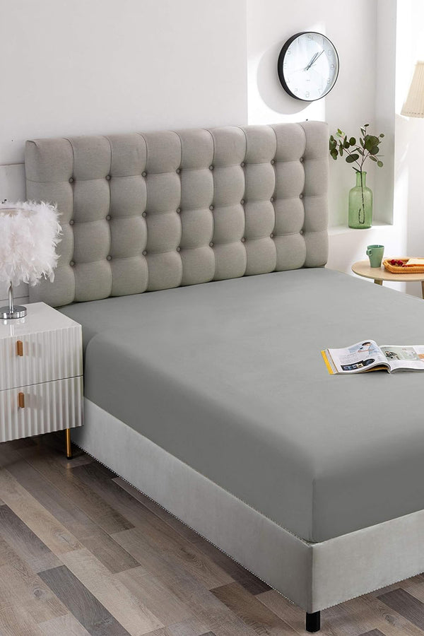 Gri Tek Kişilik Lastikli Çarşaf 100x200