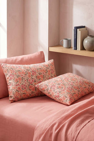 Pembe Bahar Pamuklu 2'li Yastık Kılıfı 50x70 cm
