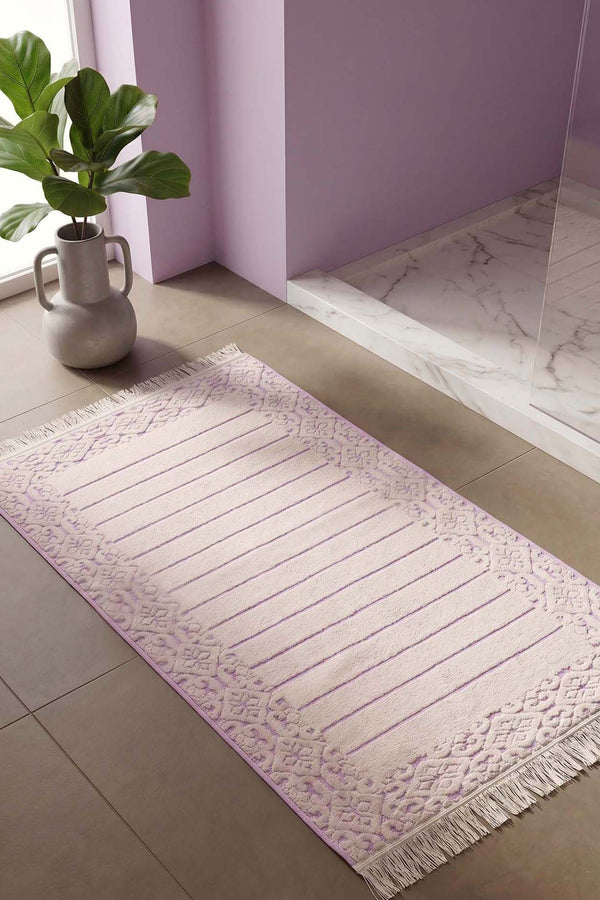 Aflora Lila %100 Pamuk Ayak Havlusu - 60x130 cm