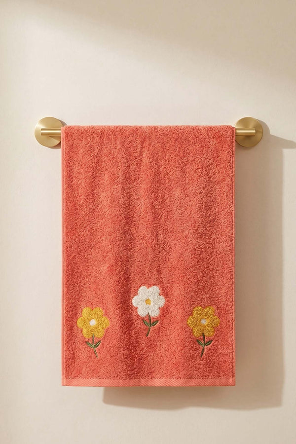 Florita Nakışlı %100 Pamuklu 5'li Havlu Seti 50x90 cm
