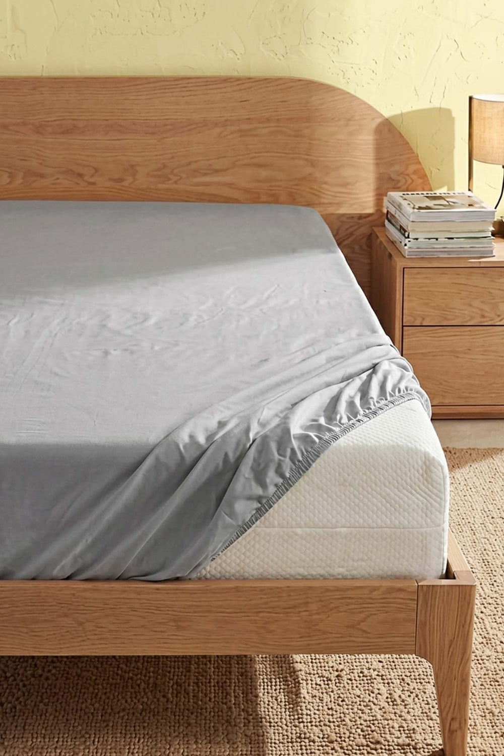 Gri Ranforce Pamuklu Çift Kişilik Lastikli Çarşaf Seti - 3 Parça - 160x200 cm