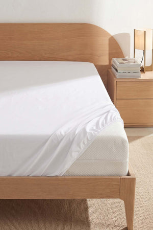 Krem Ranforce Pamuklu Çift Kişilik Lastikli Çarşaf Seti - 3 Parça - 160x200 cm