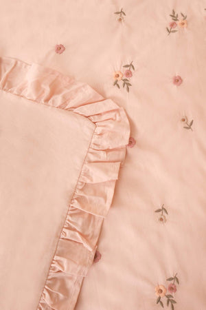 Pembe Daisy Glow Çift Kişilik %100 Pamuklu Nevresim Takımı - 4 Parça