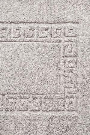 Gri Pamella Greek Desenli 2'li Banyo & Klozet Paspas Takımı