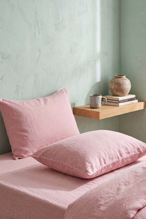 Pudra Pembe Çift Kişilik Düz Çarşaf Takımı 160x200 cm - 3 Parça