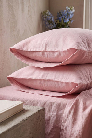Pudra Pembe Çift Kişilik Düz Çarşaf Takımı 160x200 cm - 3 Parça
