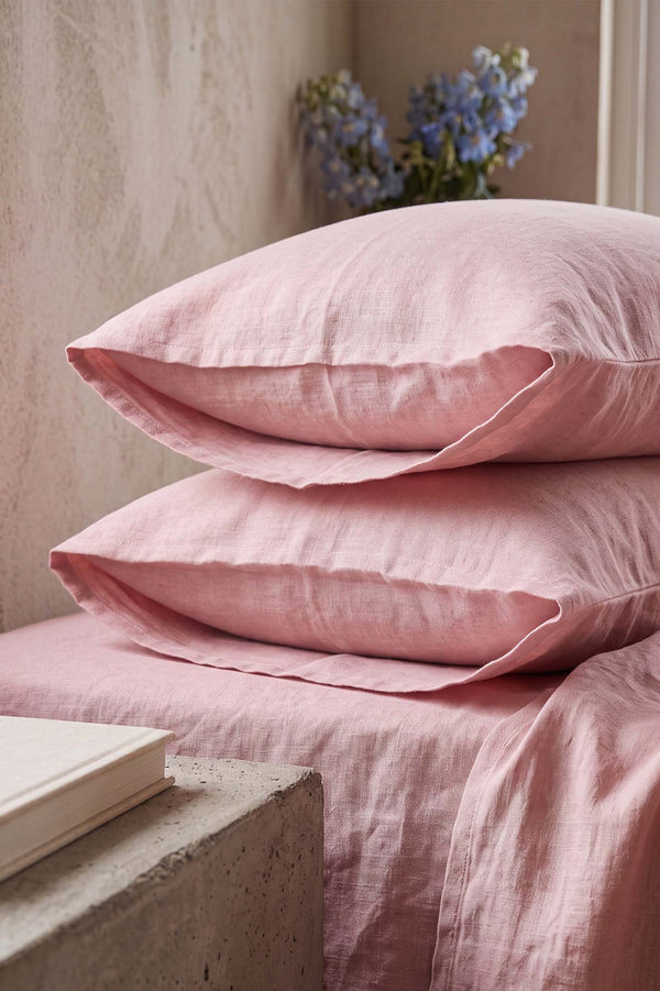 Pudra Pembe Çift Kişilik Düz Çarşaf Takımı 160x200 cm - 3 Parça