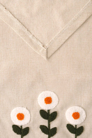 Daisy Cream Kasso Punch İşlemeli Runner 35x110 cm