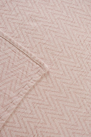 Pudra Zigzag Çift Kişilik Baskılı Pike & Yatak Örtüsü 210x230 cm