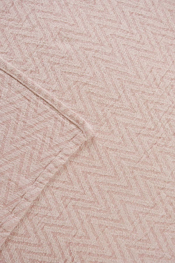Pudra Zigzag Çift Kişilik Baskılı Pike & Yatak Örtüsü 210x230 cm
