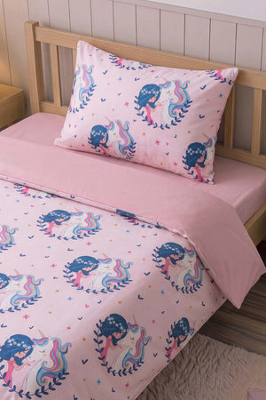 Unicorn Tek Kişilik Pamuklu Çocuk Nevresim Takımı