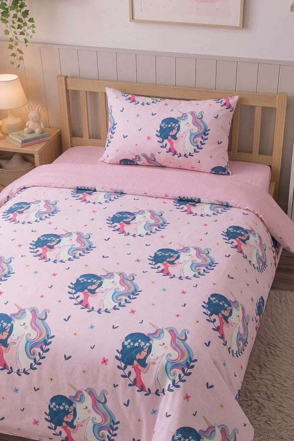 Unicorn Tek Kişilik Pamuklu Çocuk Nevresim Takımı